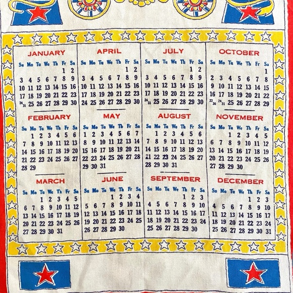 Vintage 1960 Ringling Bros and Barnum & Bailey Circus Calendar Kitchen Towel - Picture 5 of 12
